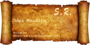Sápi Rozália névjegykártya